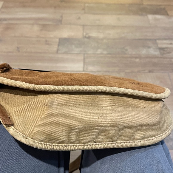 Tan and Brown Suede Crossbody Bag - Picture 5 of 10